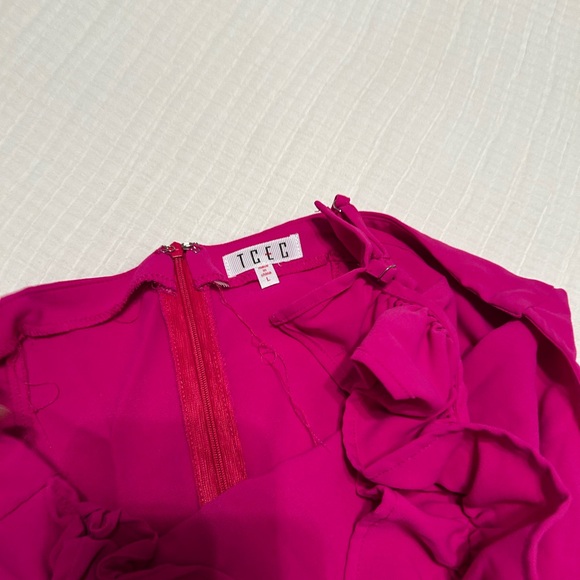 Pink One-Shoulder Ruffle Dress - Picture 3 of 3